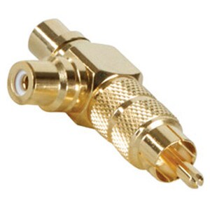 RCA Male To Dual Rt Angle RCA Female